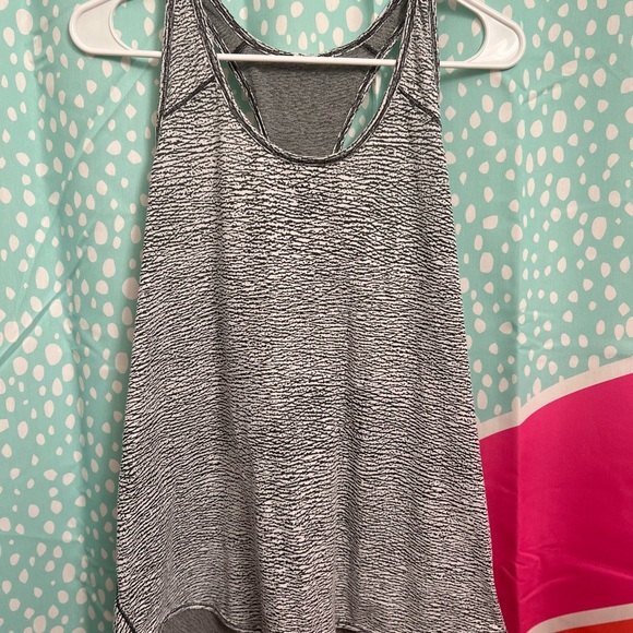 Lululemon Long Distance Tank Sheer Luon Pebble Jacquard V1 White Black - Picture 1 of 3